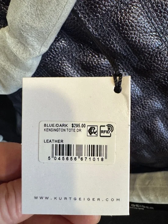 Kurt Geiger Metallic Deep Navy Quilted Tote with Chain-Trim Straps - Picture 4 of 15